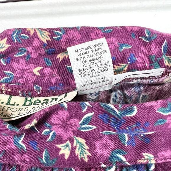 Vintage L.L. Bean Purple Floral Midi Skirt 10 - Picture 6 of 8